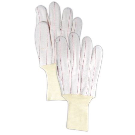 Magid Textile Gloves, Cotton, Knit Wrist Cuff Natural, Men's (Fits Large), 12 PK KV398KW